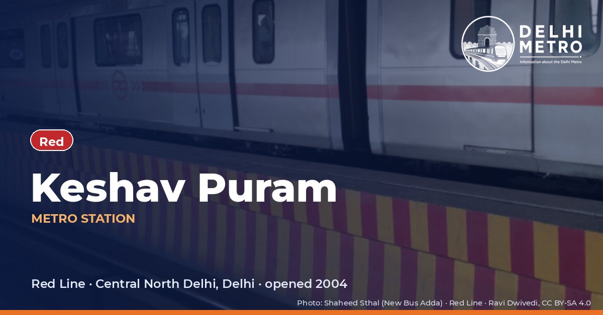 Keshav Puram metro station, Delhi Metro